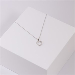 Joanli Nor - Sølv halskæde med 11 mm hjerte - 245 072